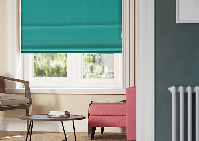 Kyoto Faux Silk, Orient - Motorised Roman Blind - Image 5